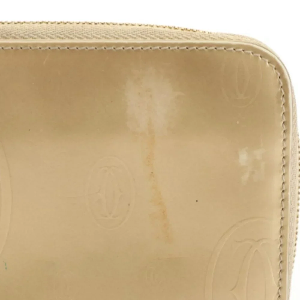 Cartier Happy Birthday Round Zip Long Wallet in gold-colored patent leather - Picture 8 of 9